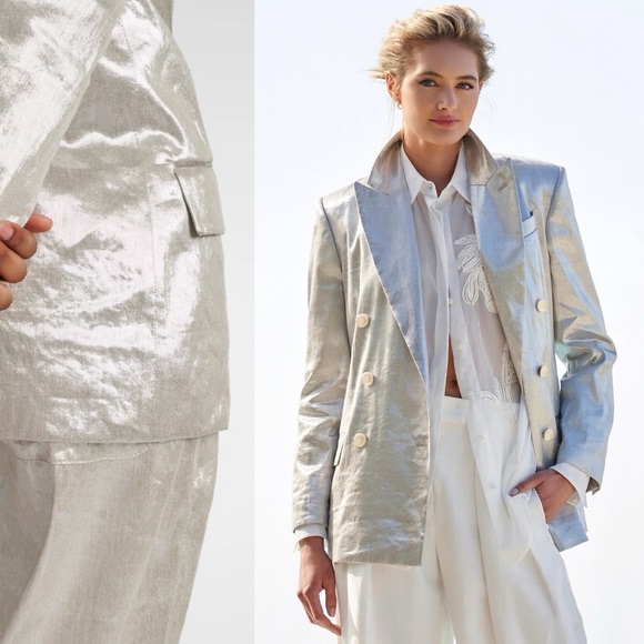 SMYTHE Ski Slope Blazer Jacket in Pearl Size Medium - Picture 4 of 10